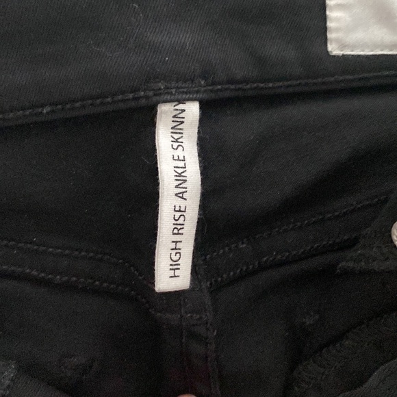 Rag & Bone High Rise Ankle Skinny Black Jeans - Picture 7 of 12